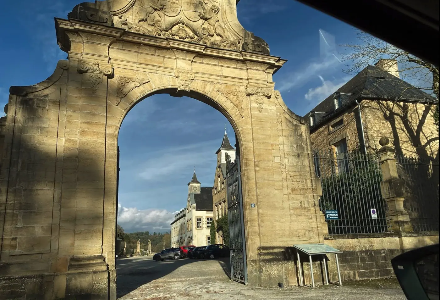 Additional exterior perspective of Ansembourg Castle in Ansembourg, Luxembourg
