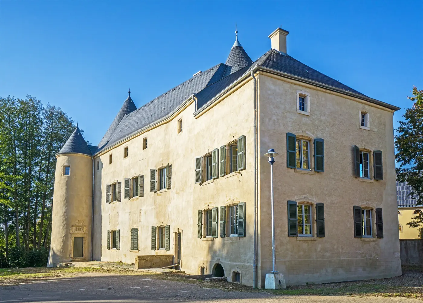Main exterior view of Aspelt Castle, a castle in Aspelt, Luxembourg