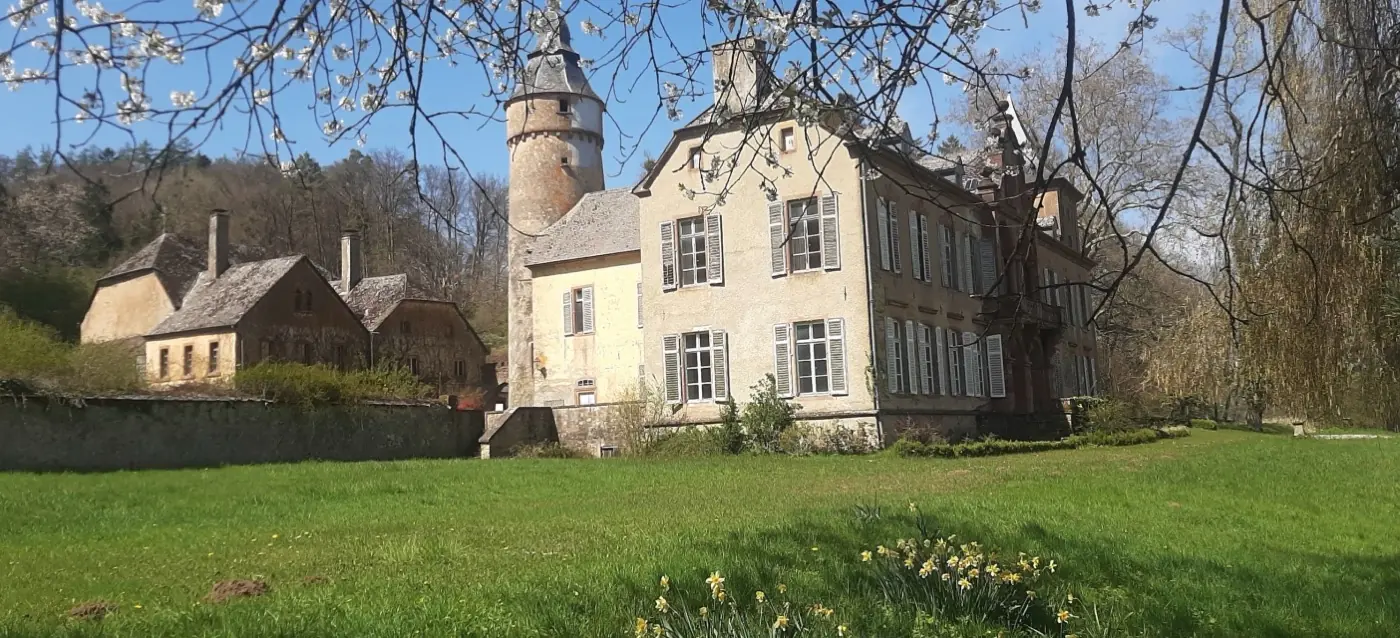 Approach to Birtrange Castle showing its setting in Birtrange, Luxembourg
