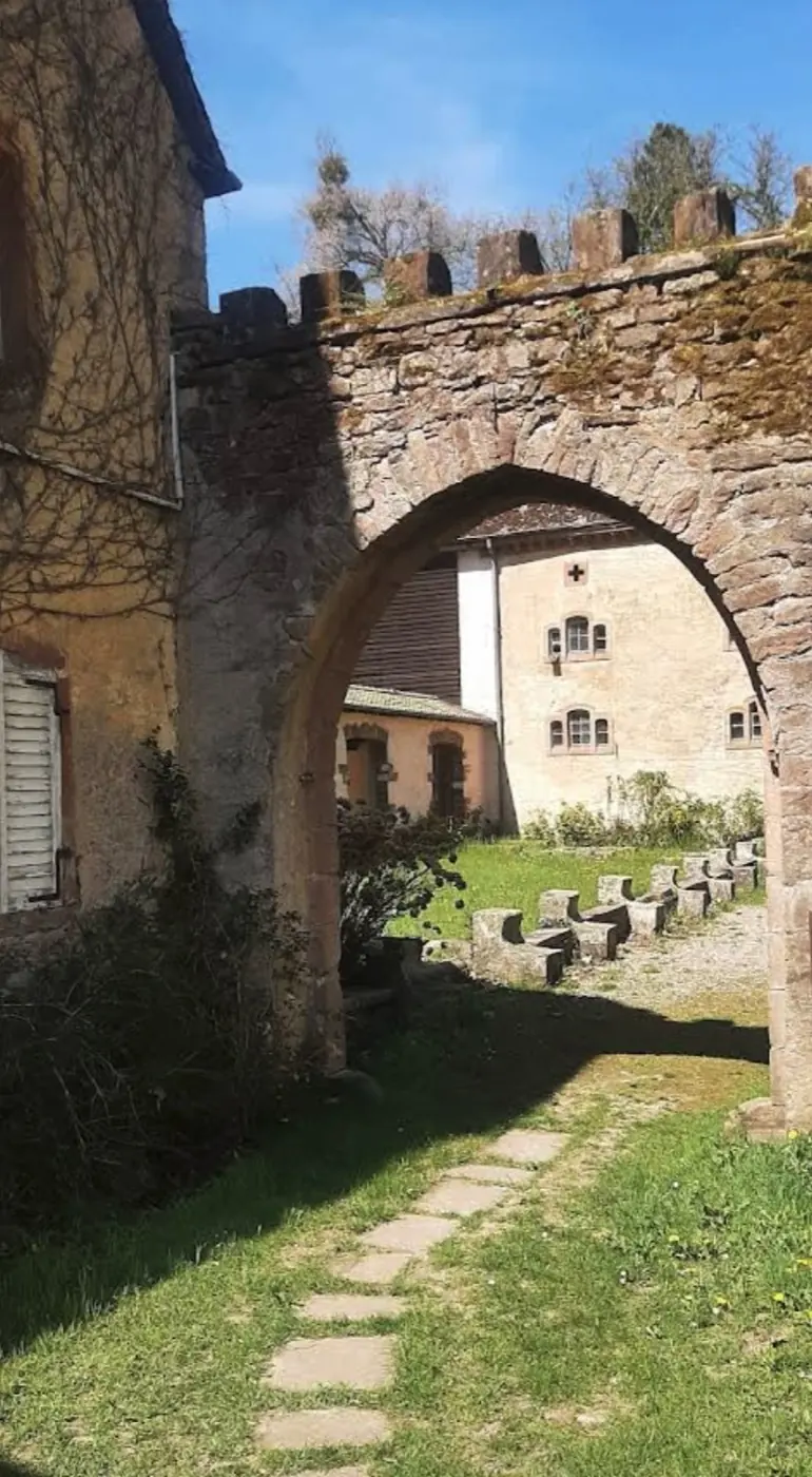 Castle route view of Birtrange Castle and its surroundings in Birtrange, Luxembourg