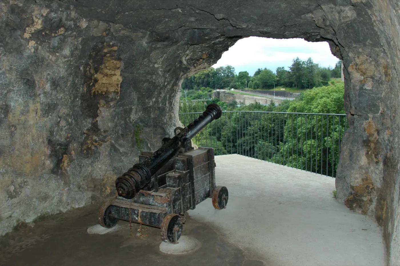 Historic facade and architectural details of Casemates du Bock in Luxembourg, Luxembourg