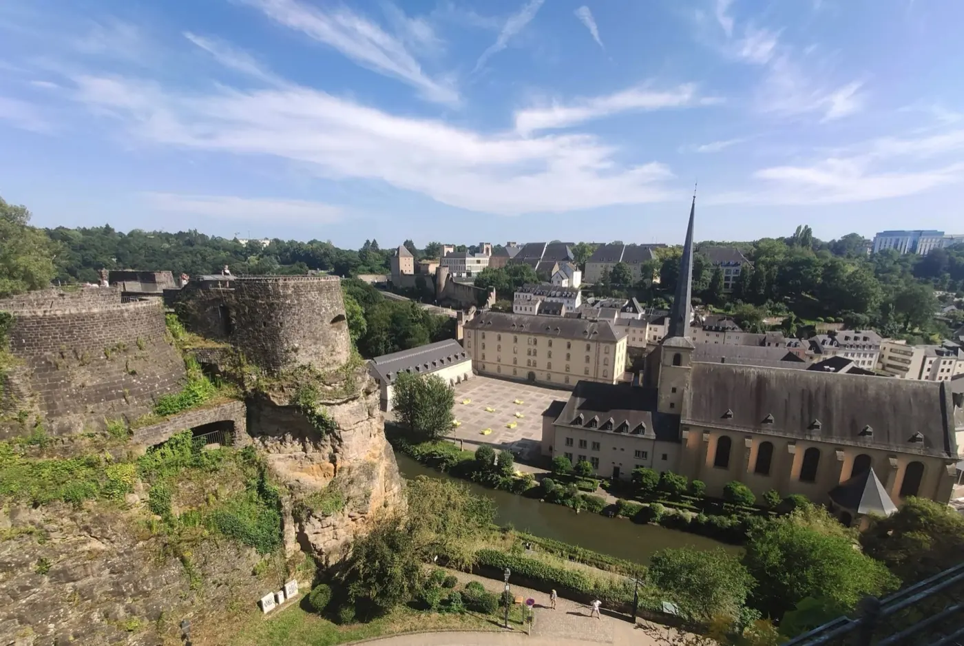 Castle route view of Casemates du Bock and its surroundings in Luxembourg, Luxembourg