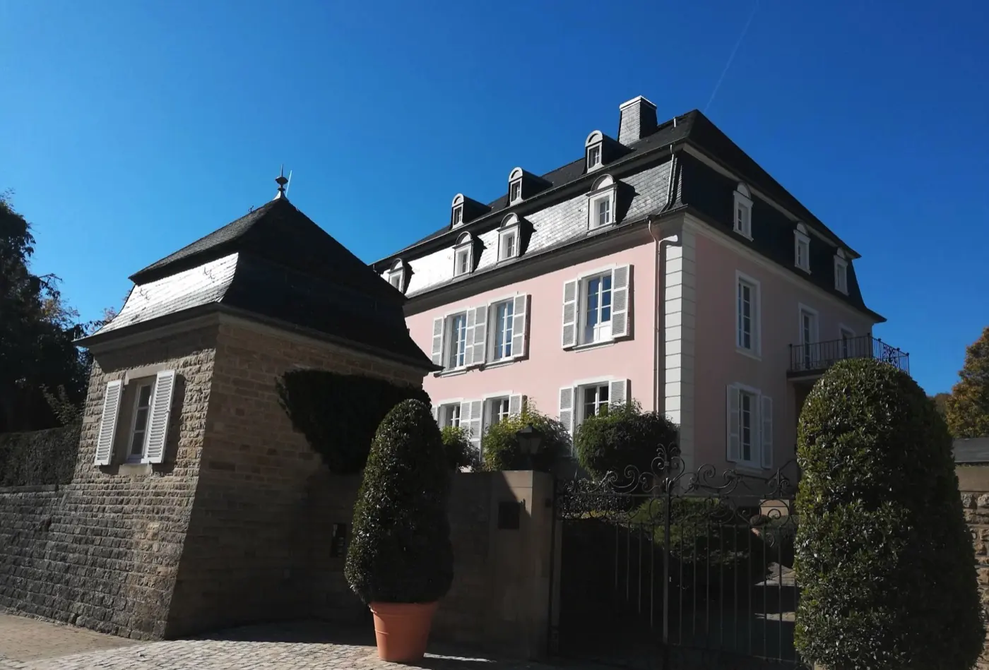 Exterior view of Born Castle, a palace in Luxembourg, Luxembourg