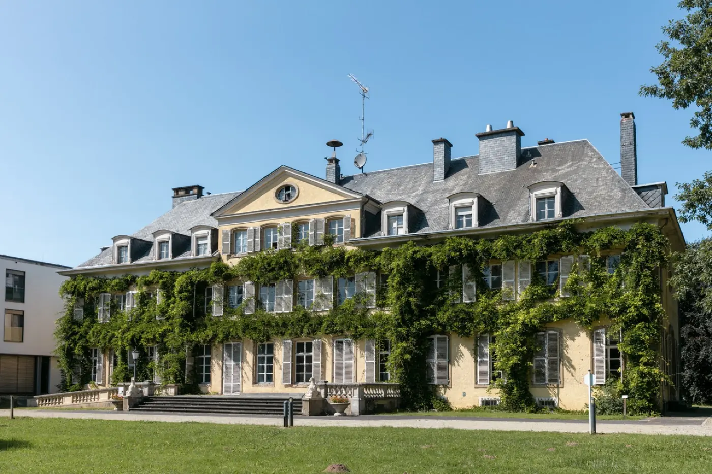 Grounds and surrounding landscape at Colpach Castle in Colpach, Luxembourg