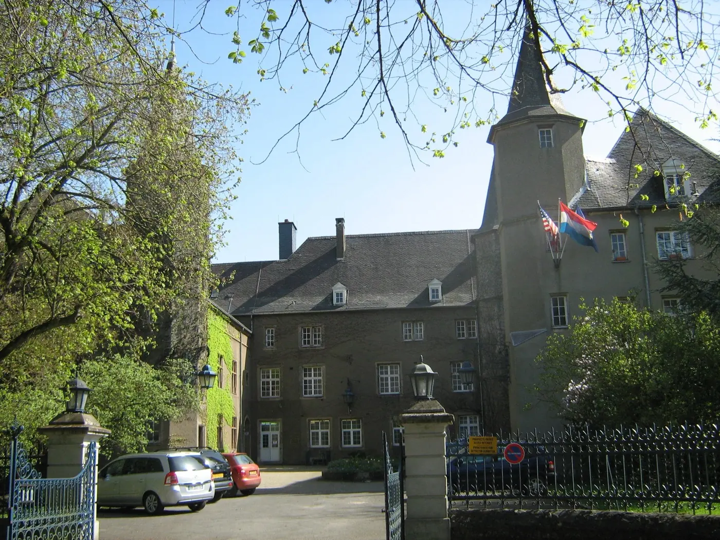 Grounds and surrounding landscape at Differdange Castle in Differdange, Luxembourg