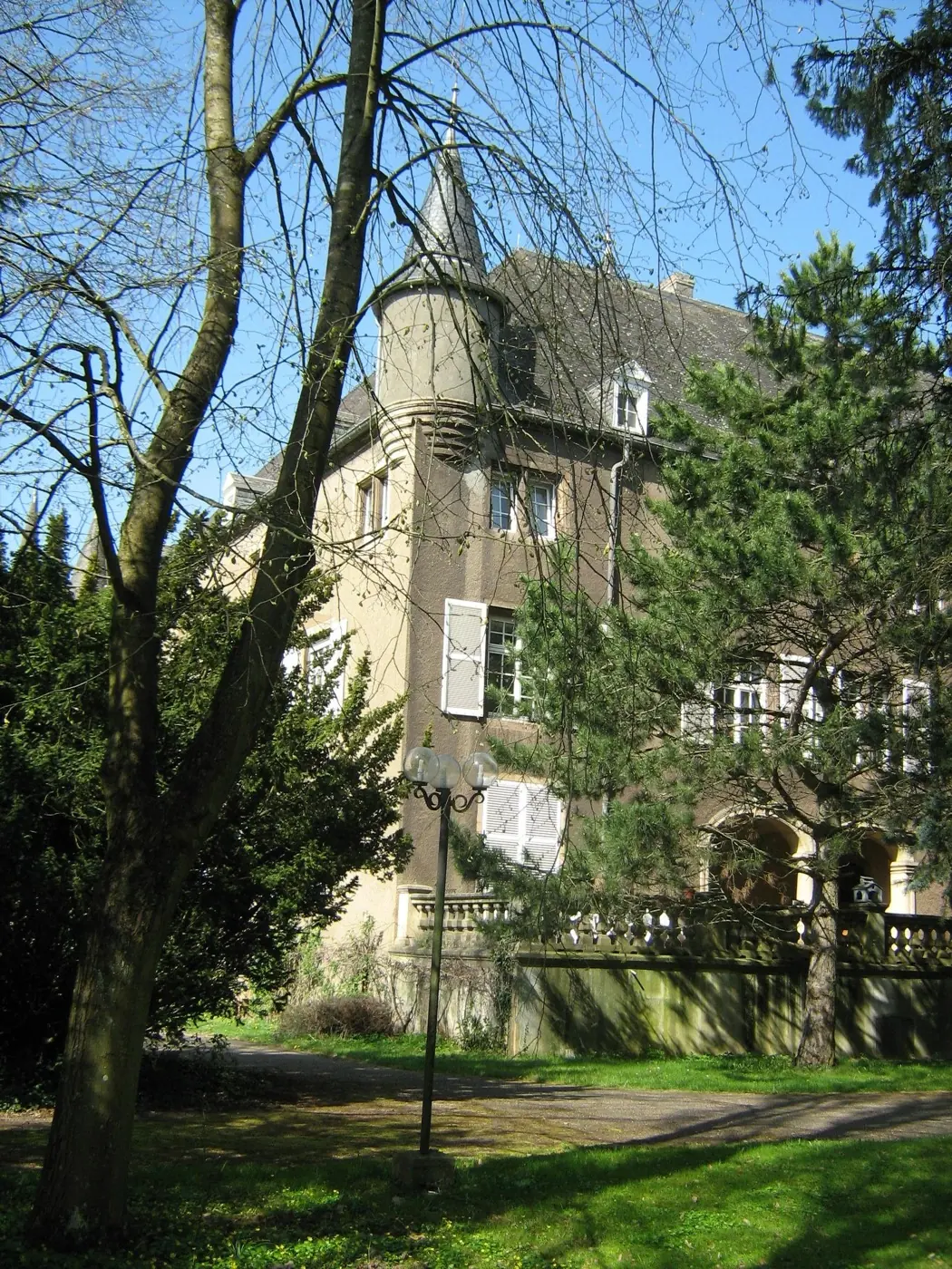 Additional exterior perspective of Differdange Castle in Differdange, Luxembourg