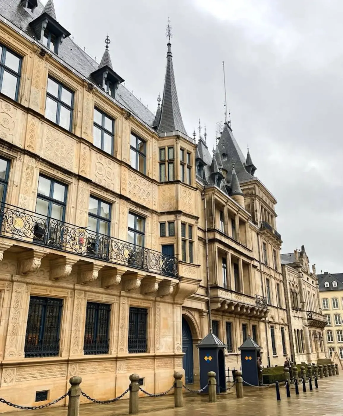 Exterior view of Grand Ducal Palace, a grand castle in Luxembourg City, Luxembourg