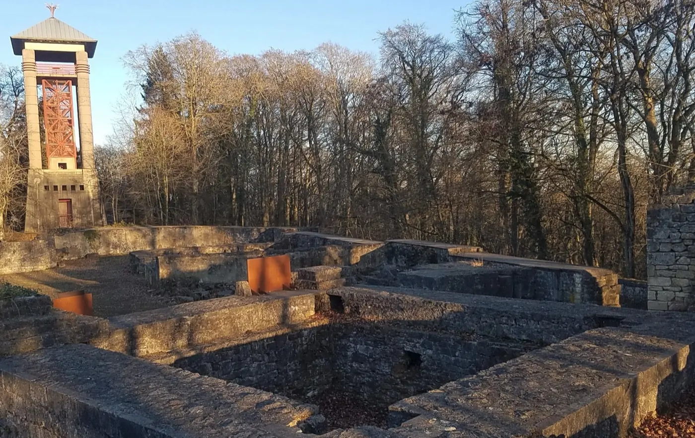 Grounds and surrounding landscape at Dudelange Castle in Luxembourg, Luxembourg