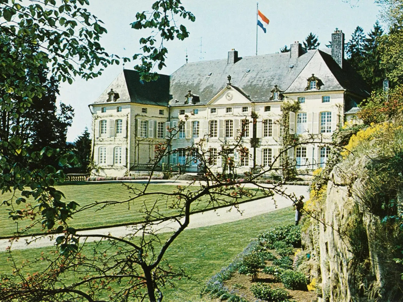 Grounds and surrounding landscape at Fischbach Castle in Luxembourg City, Luxembourg