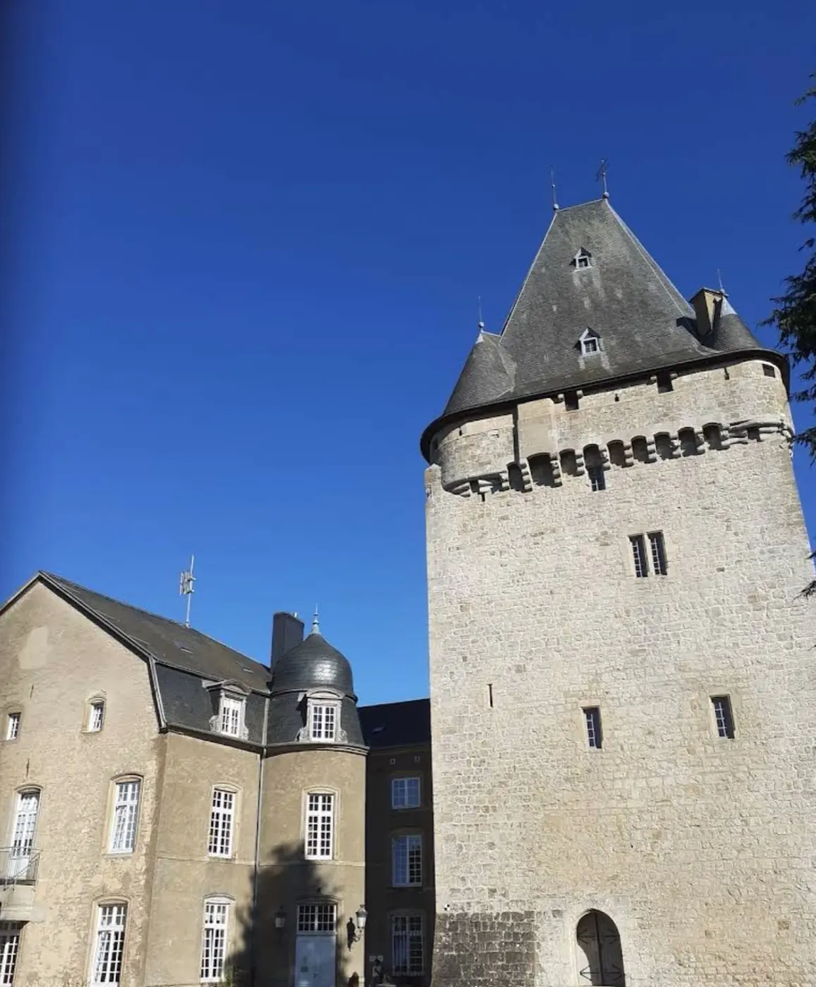 Exterior view of Hollenfels Castle, a castle in Hollenfels, Luxembourg