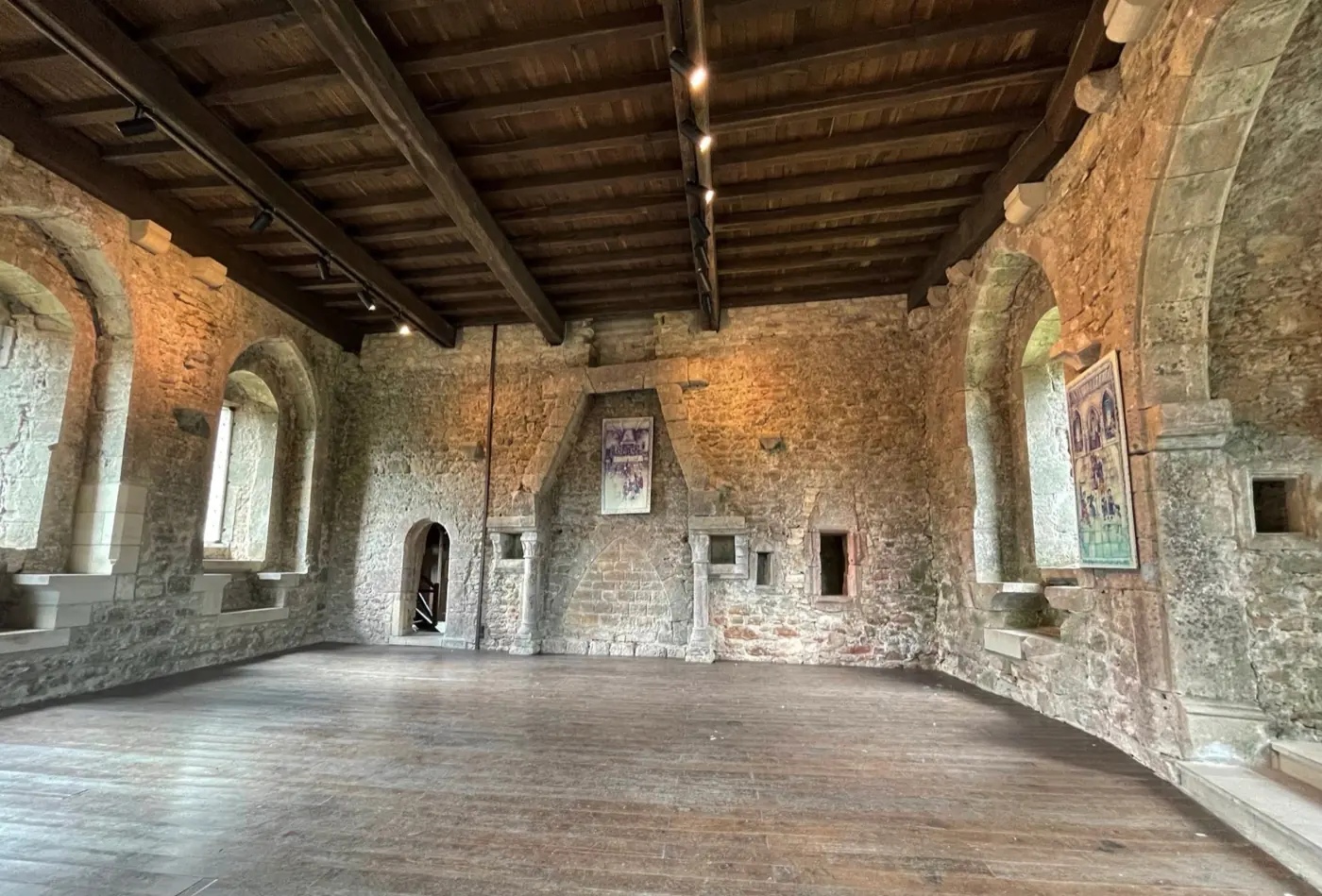Approach to Larochette Castle showing its setting in Larochette, Luxembourg