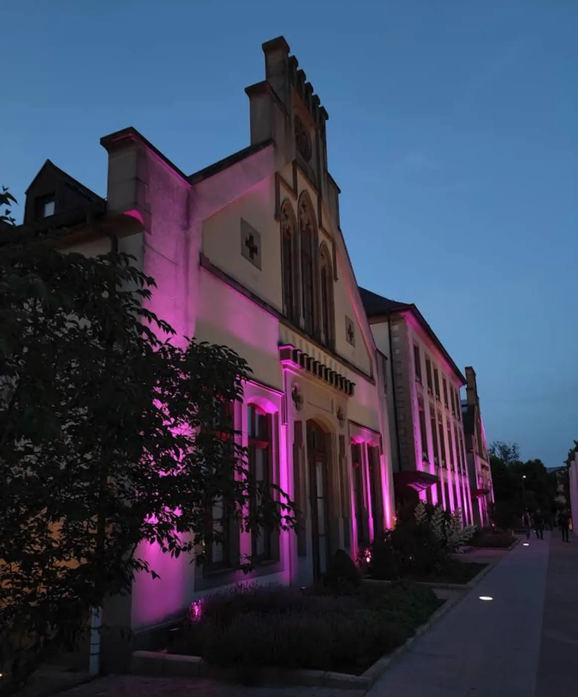 Additional exterior perspective of Mamer Castle in Luxembourg City, Luxembourg