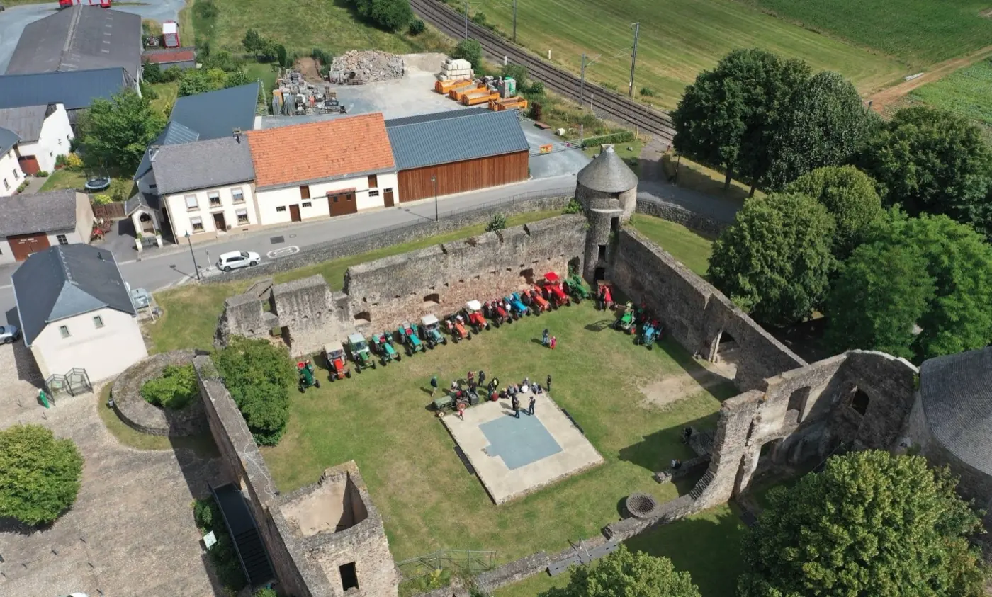 Additional exterior perspective of Pettingen Castle in Pettingen, Luxembourg