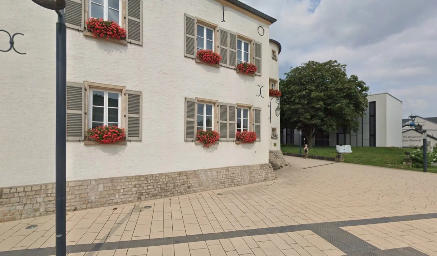 Additional exterior perspective of Schauwenburg Castle in Bertrange, Luxembourg