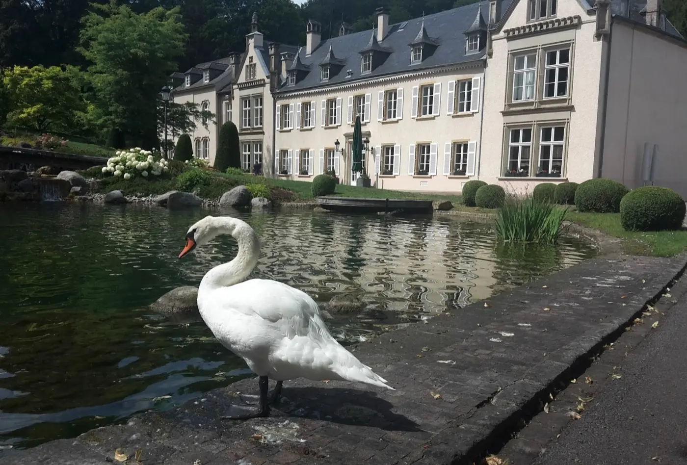 Grounds and surrounding landscape at Senningen Castle in Senningen, Luxembourg