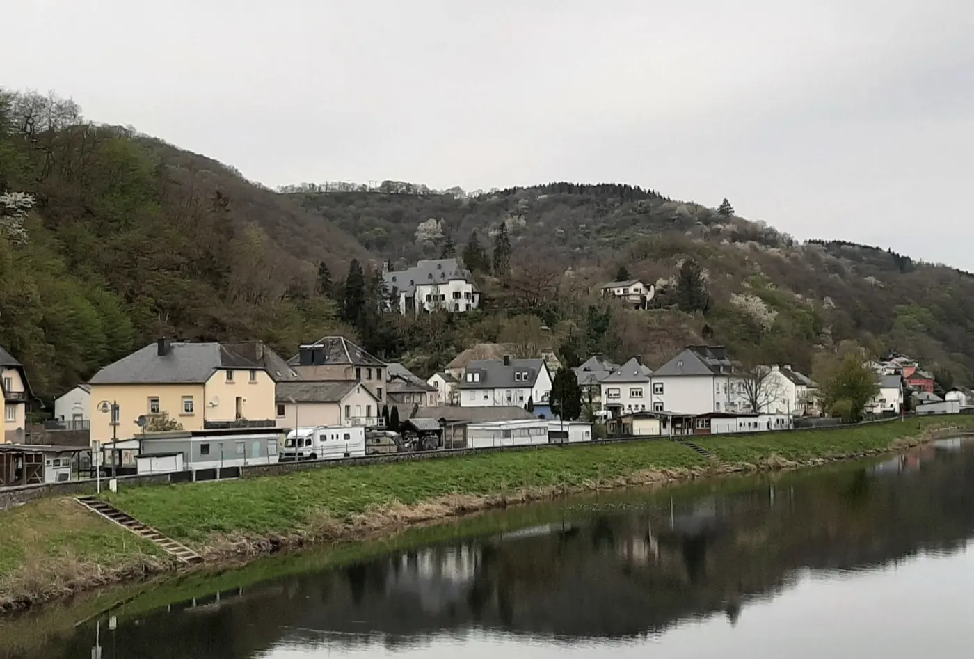 Historic facade and architectural details of Stolzembourg Castle in Putscheid, Luxembourg