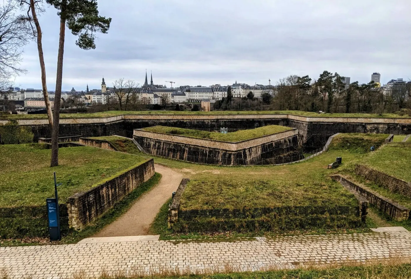 Grounds and surrounding landscape at Fort Thüngen in Luxembourg, Luxembourg
