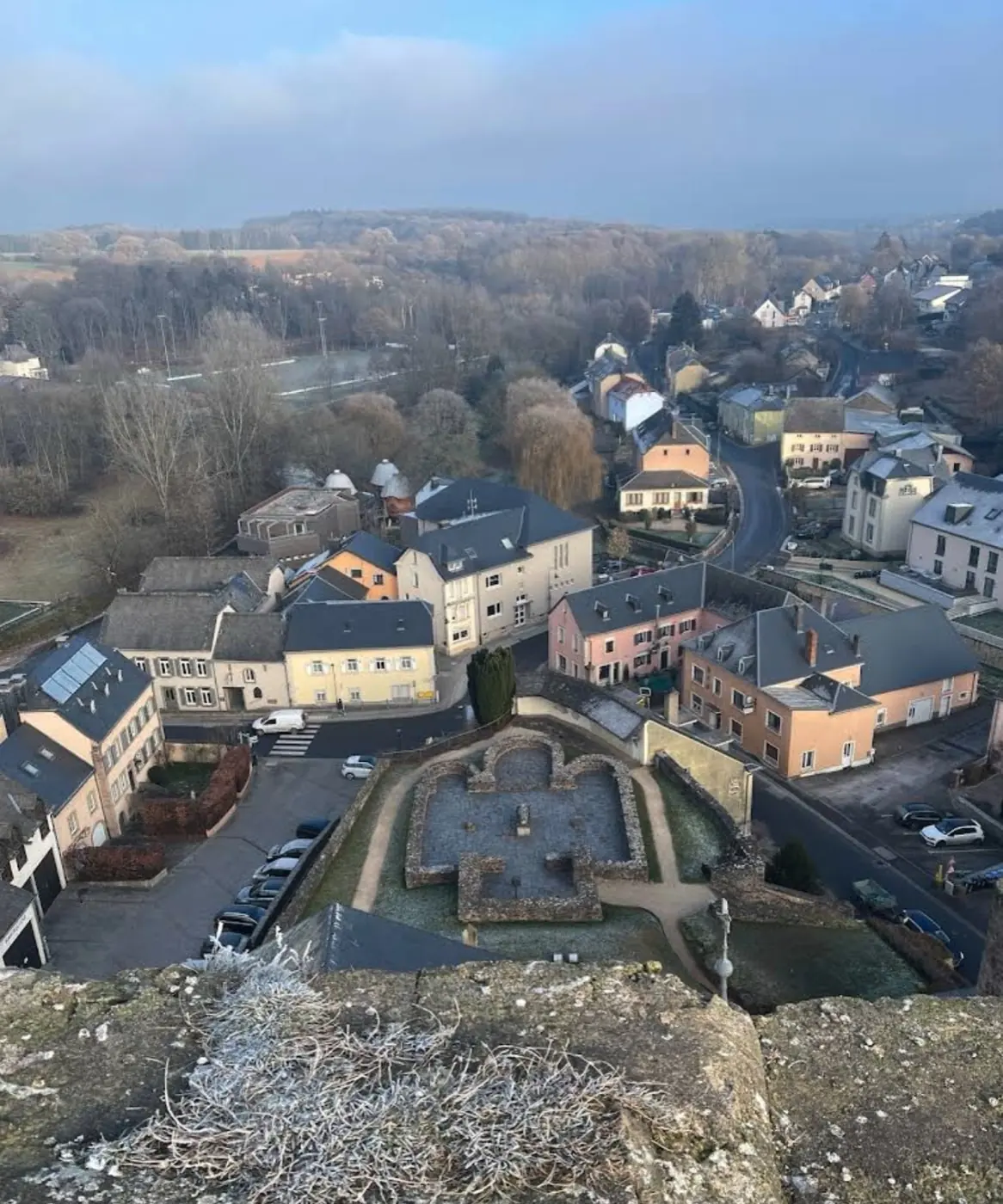 Additional exterior perspective of Useldange Castle in Useldange, Luxembourg