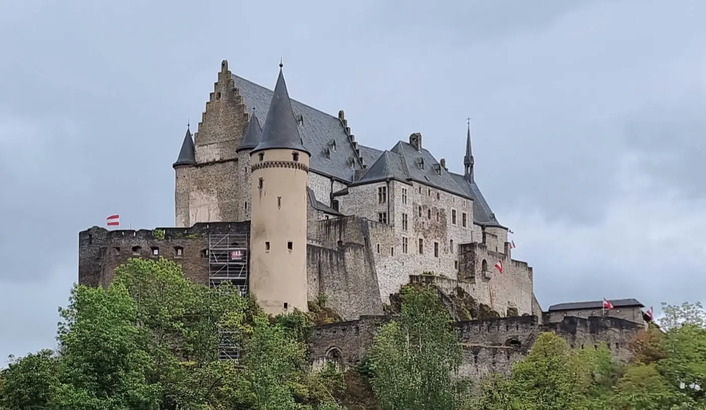 Additional exterior perspective of Vianden Castle in Vianden, Luxembourg
