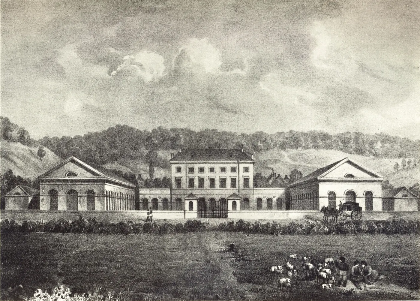 Additional exterior perspective of Walferdange Castle in Walferdange, Luxembourg