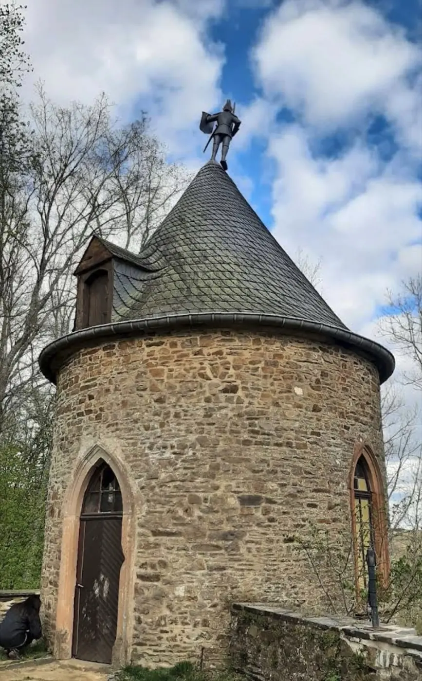 Historic facade and architectural details of Wiltz Castle in Wiltz, Luxembourg