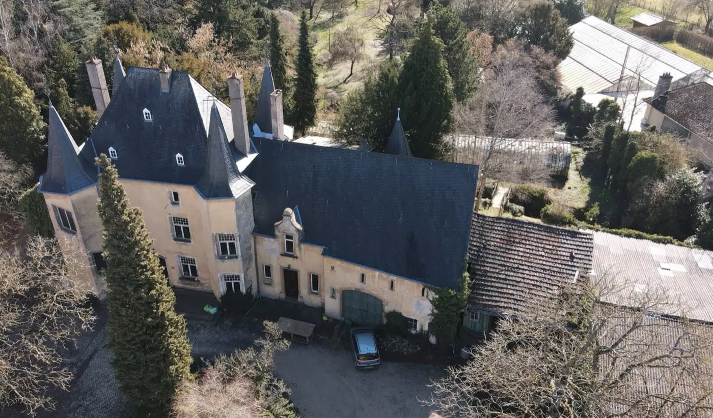 Exterior view of Wintrange Castle, a castle in Wintringen, Luxembourg