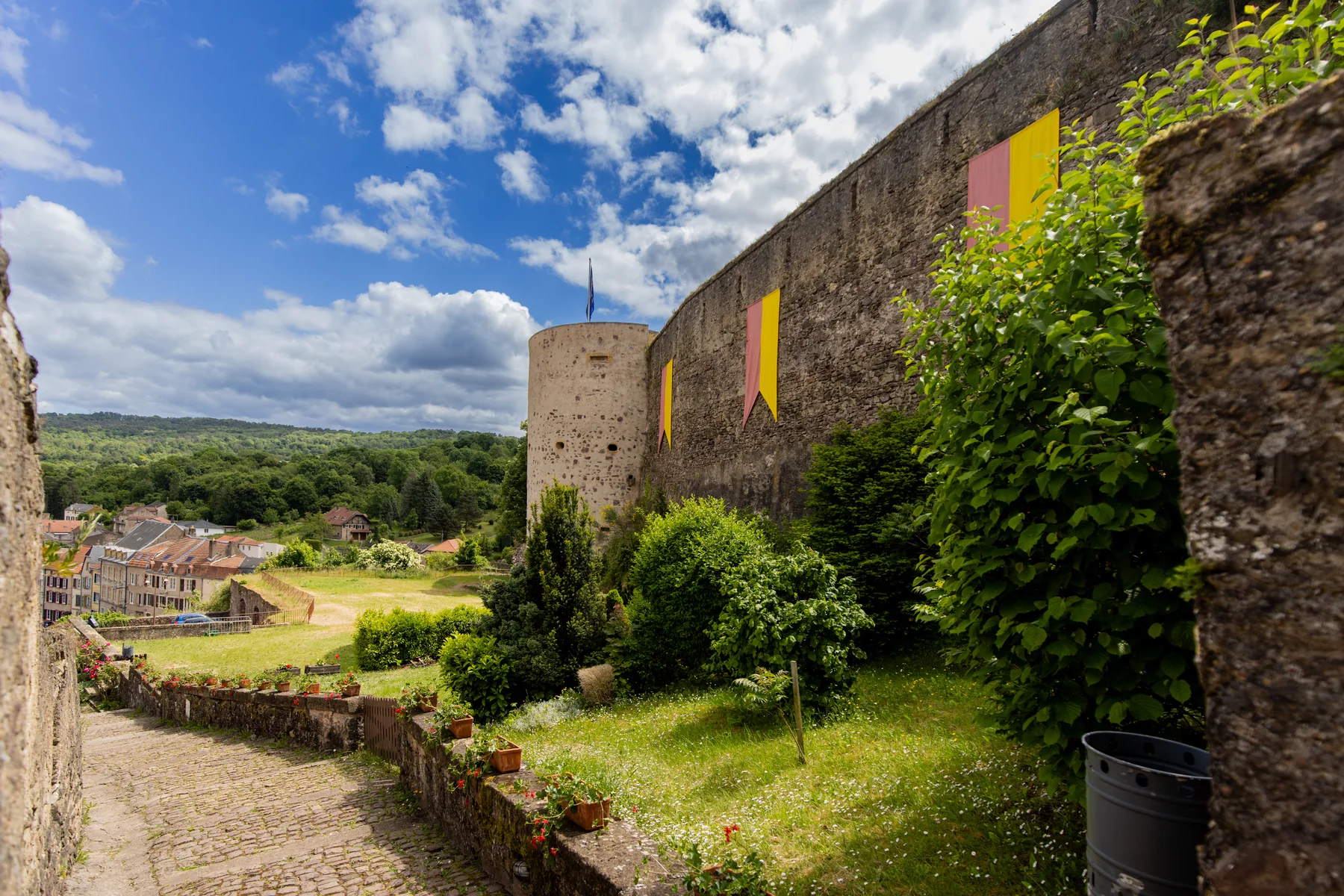 Sierck castle walls above the Moselle region